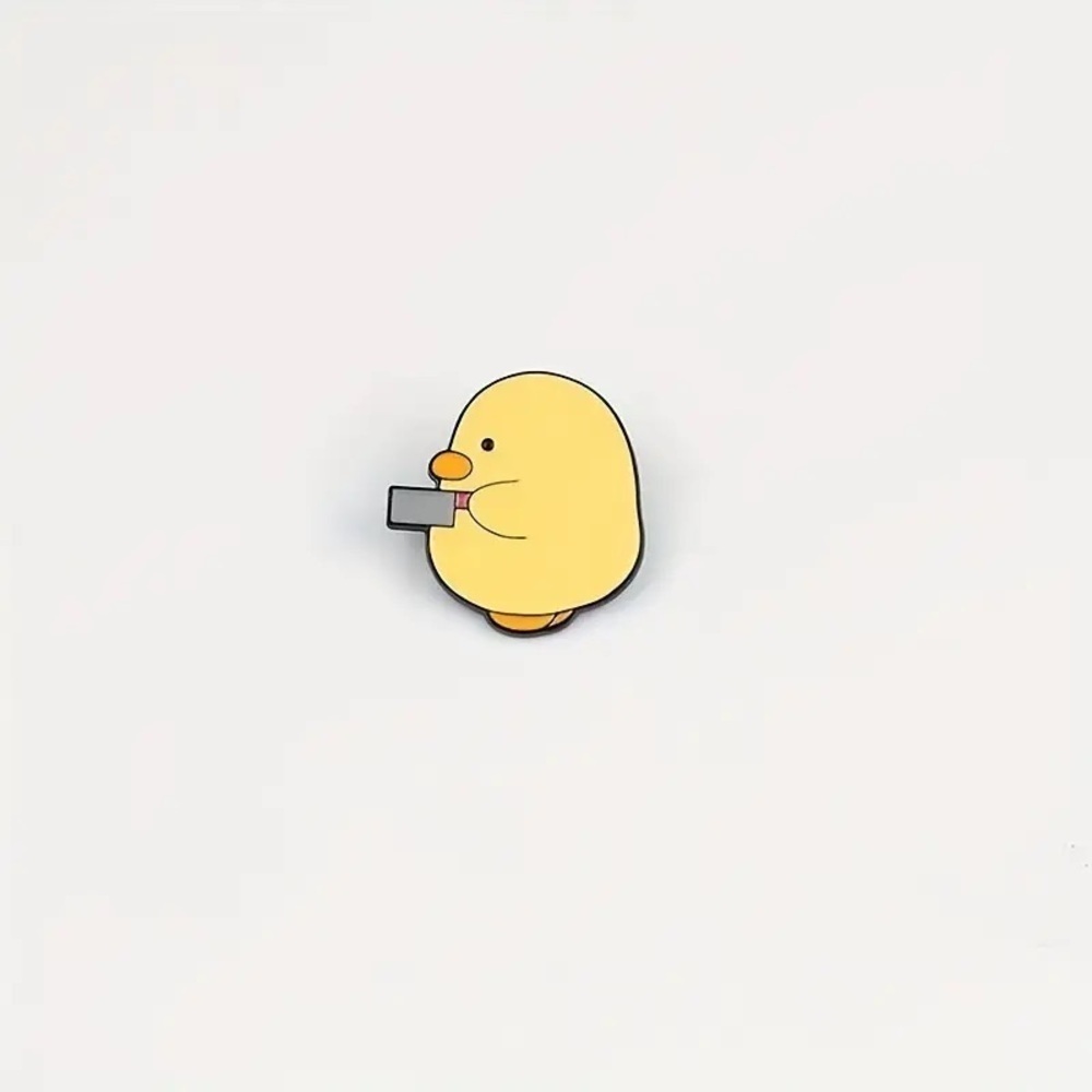 Women’s Jewelry Cute Fashion Violent Yellow Duck with Knife Enamel Pin